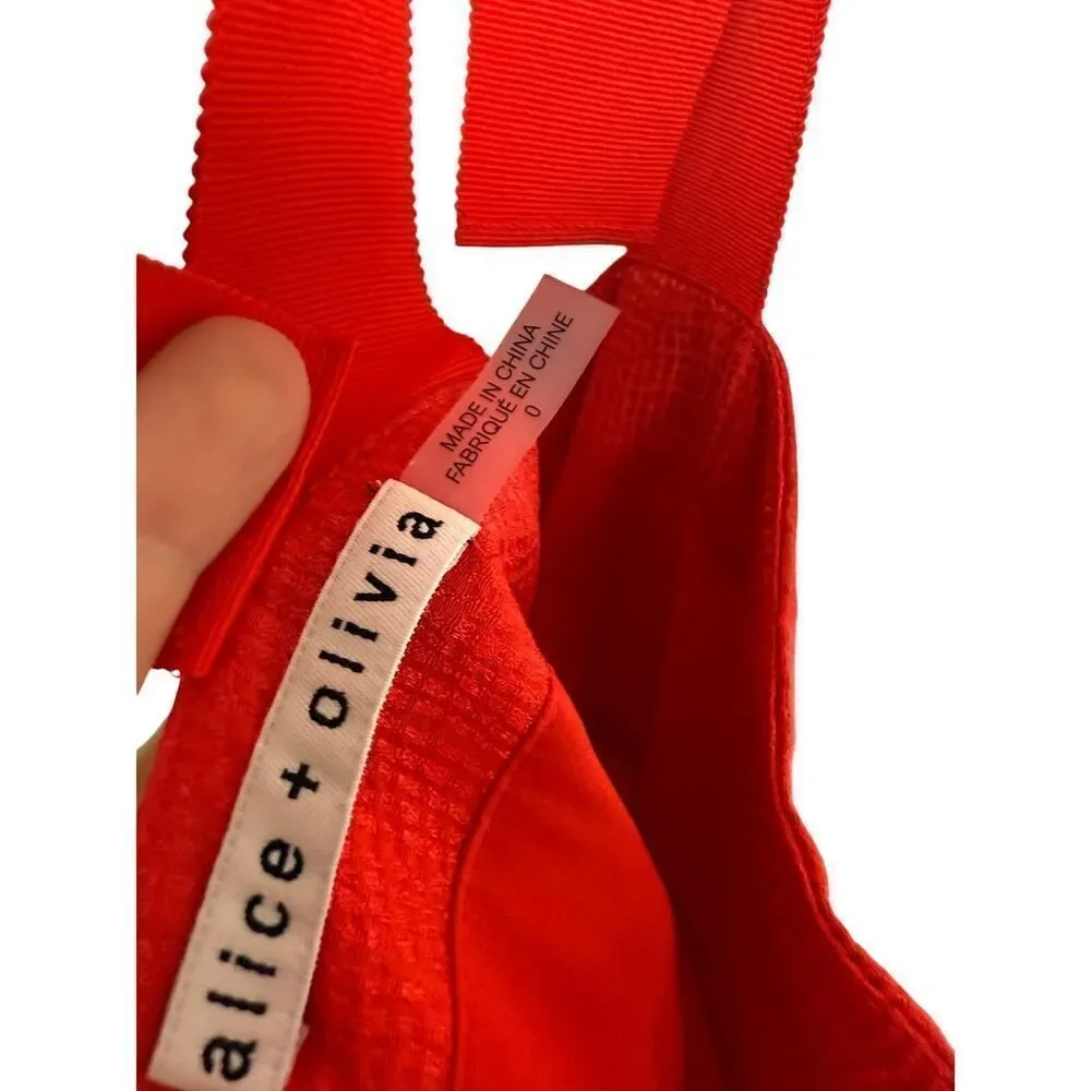 Alice + Olivia Cynthia Tiered Strap Midi Dress Sz. 0
